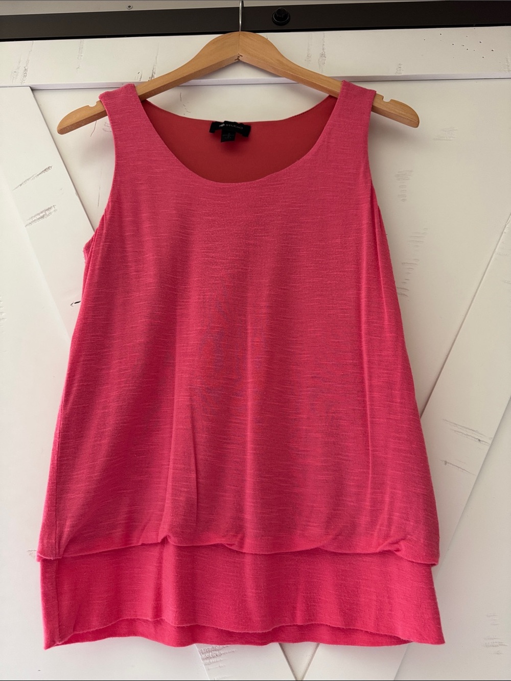 AB Studio Coral Pink Scoop Neck Tank
